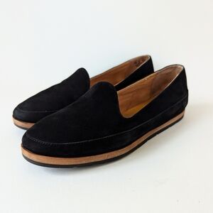 Franco Sarto Black Suede Leather "Jagger" Loafer Slip On Flats Size 8.5